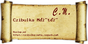 Czibulka Máté névjegykártya